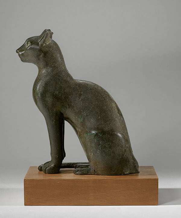 leilao gato bonze escultura