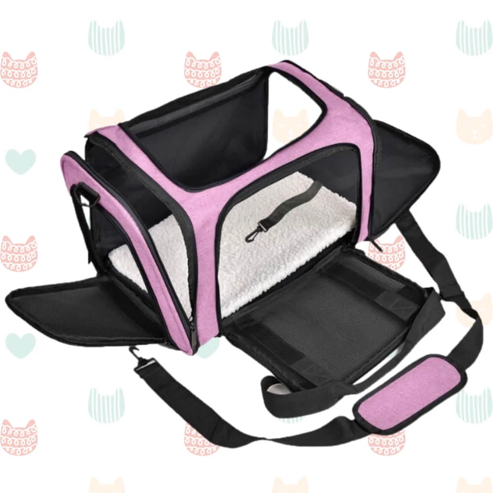 Qual a melhor caixa de transporte para gatos? Analisamos 13 opções 29 Bolsa de transporte para gatos rosa 1