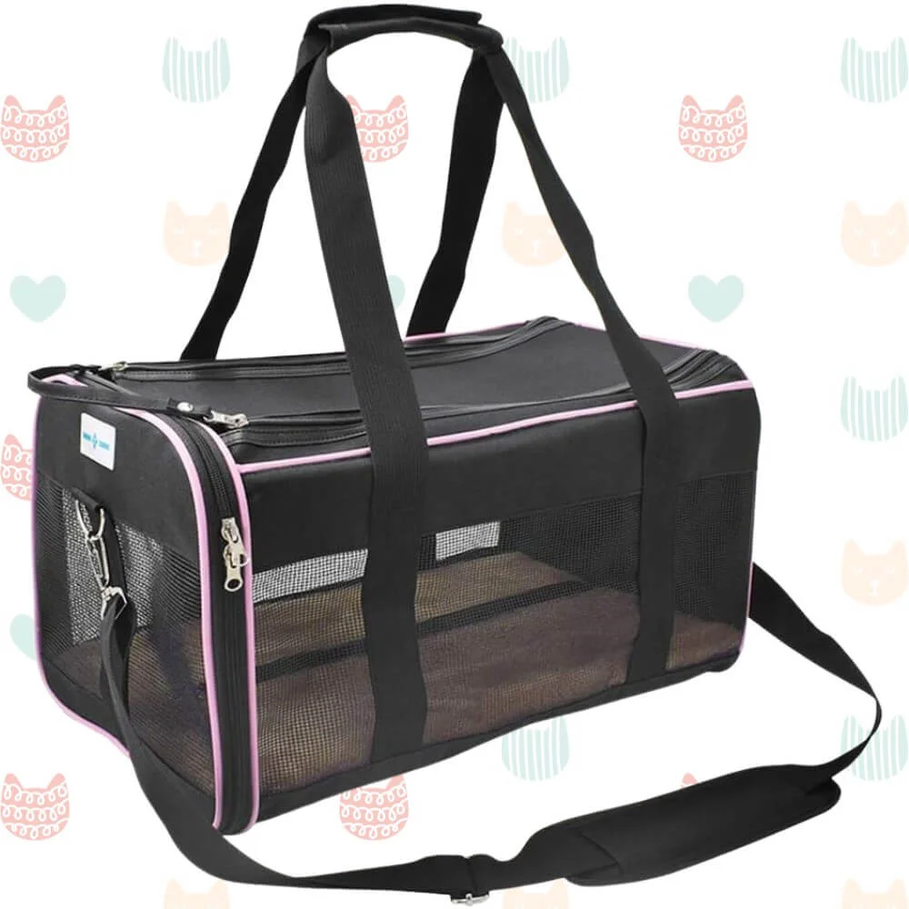Qual a melhor caixa de transporte para gatos? Analisamos 13 opções 25 Bolsa de transporte para gatos rosa