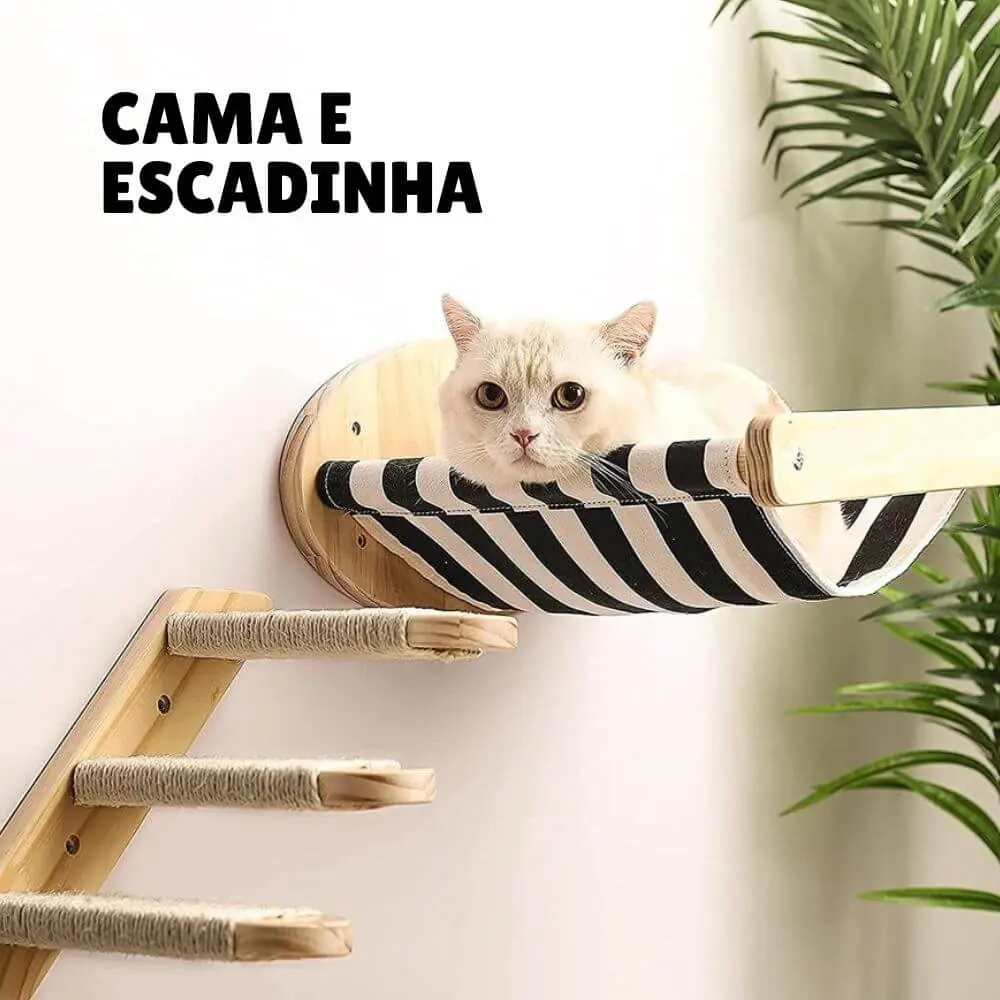 Parquinhos para gatos: o paraíso vertical para o seu felino 7 parquinho para gatos cama de parede escada degraus