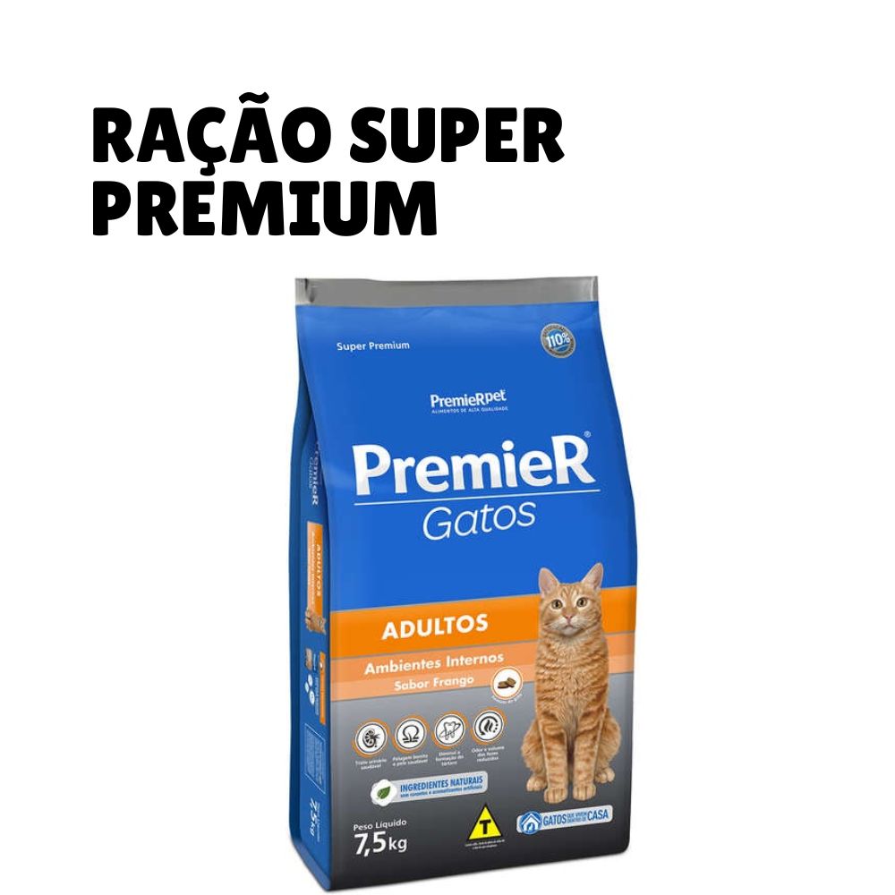 racao super premium premier gatos adultos frango
