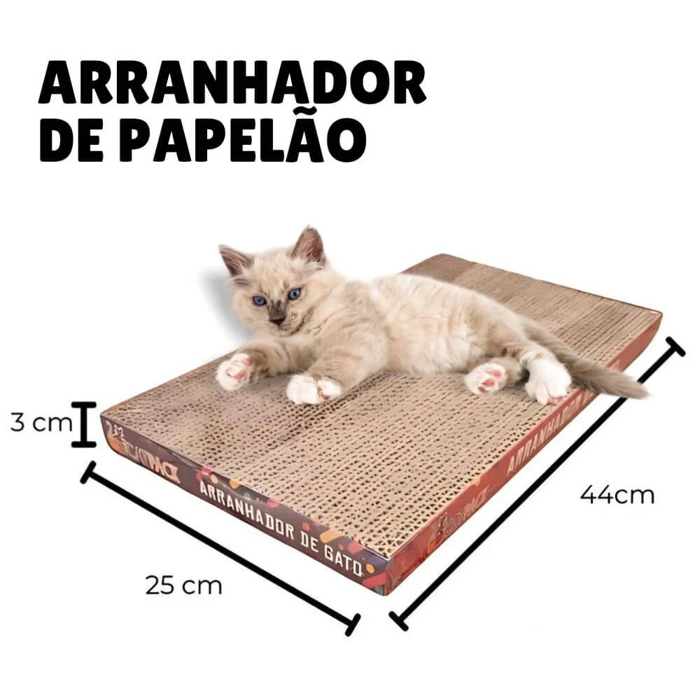 Enxoval para gatos: tudo o que você precisa para receber seu novo amigo felino 27 ARRANHADOR DE PAPELAO HORIZONTAL