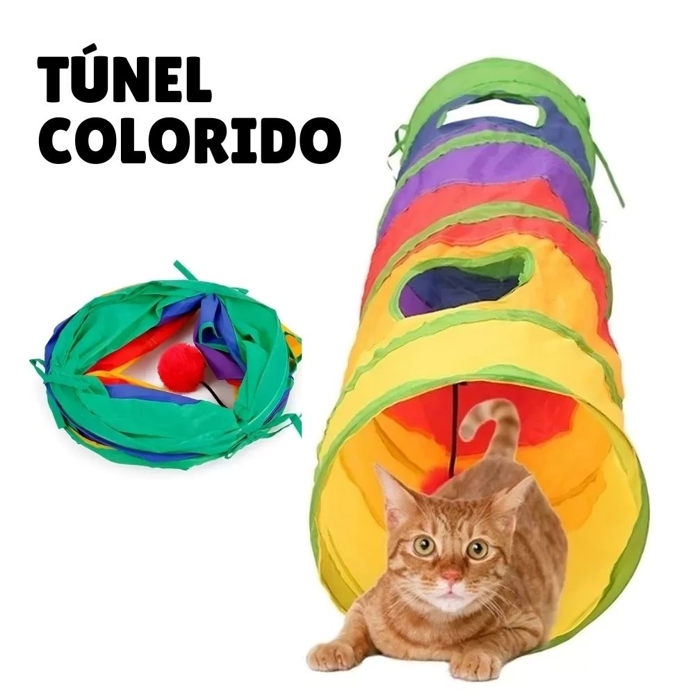 tunel para gatos colorido