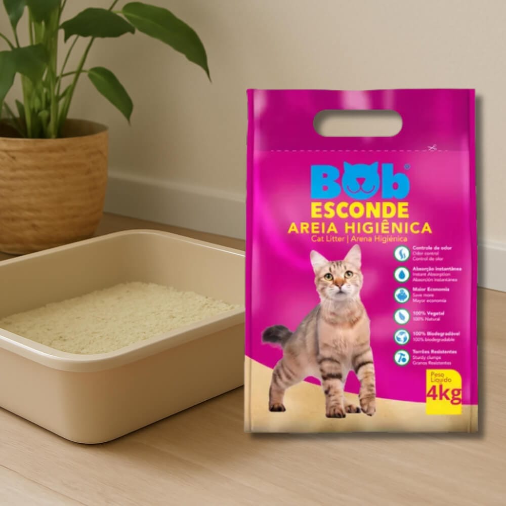 areia de mandioca para gatos bob esconde