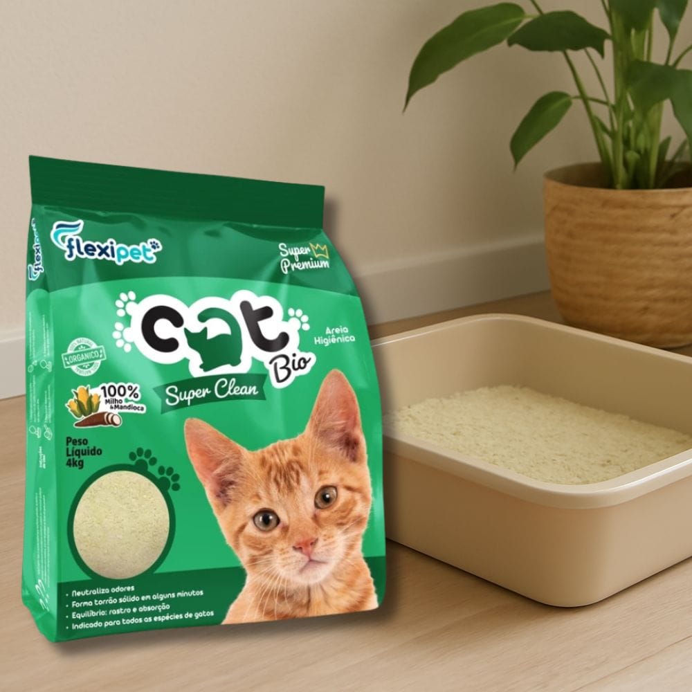 areia de mandioca para gatos catbio graos medios