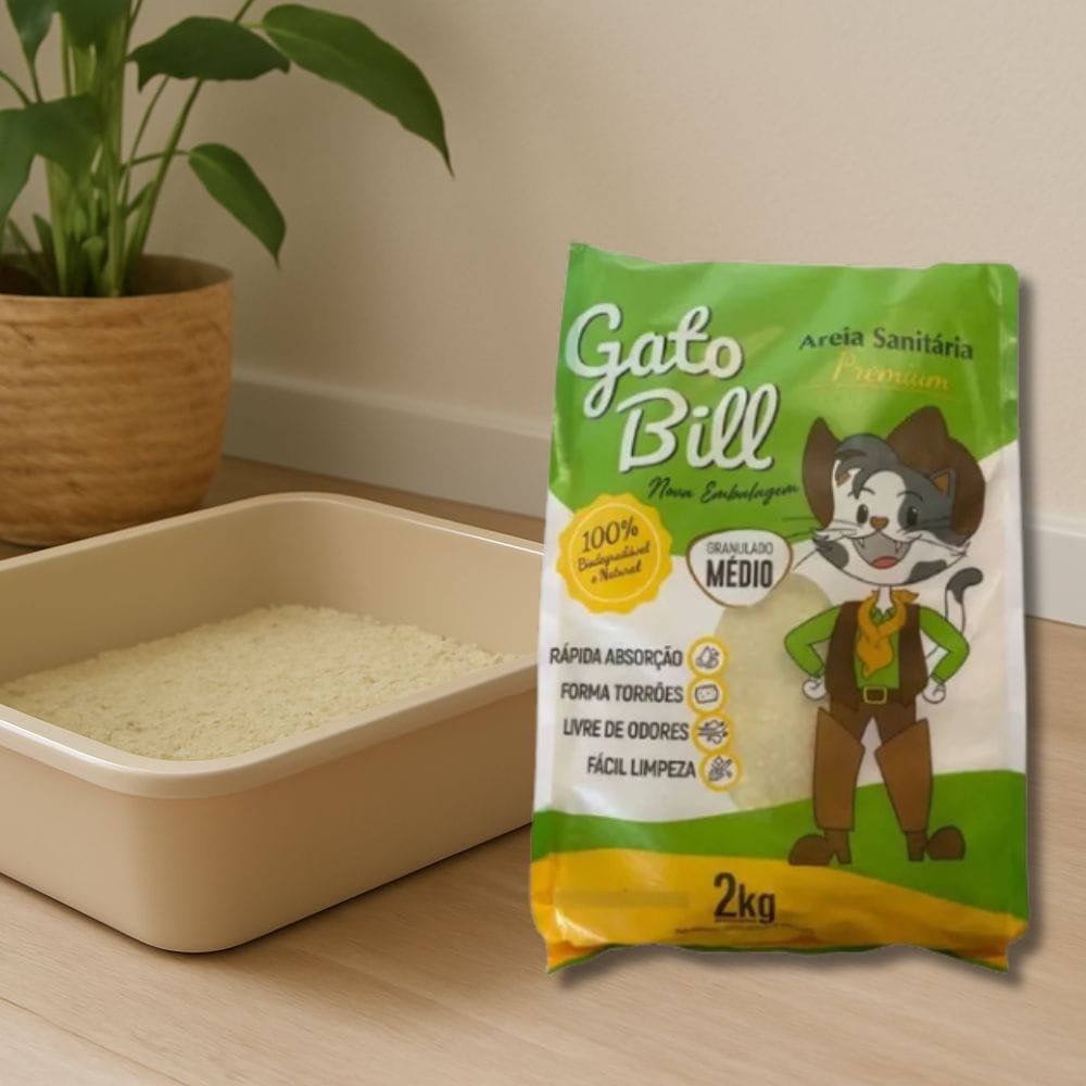 areia de mandioca para gatos gato bill