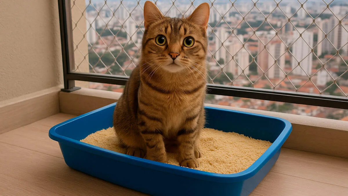 Sou Gato 1 areia de mandioca para gatos